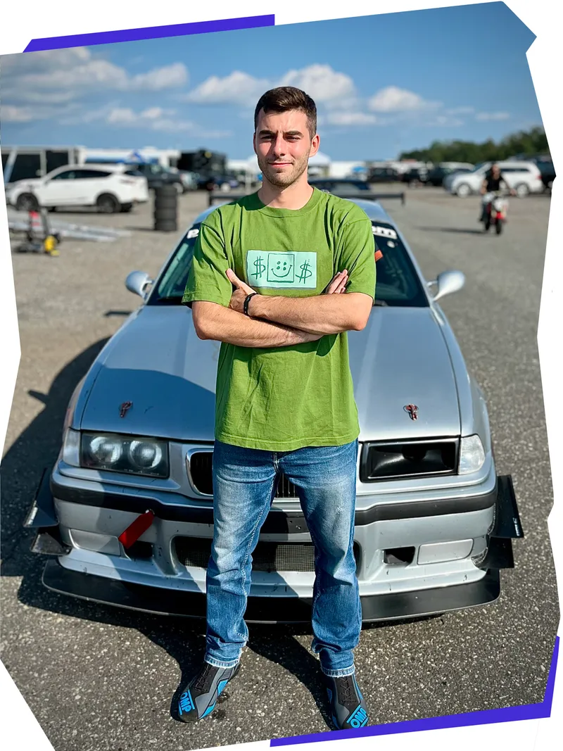 Achilles Giannisis in an E36 M3