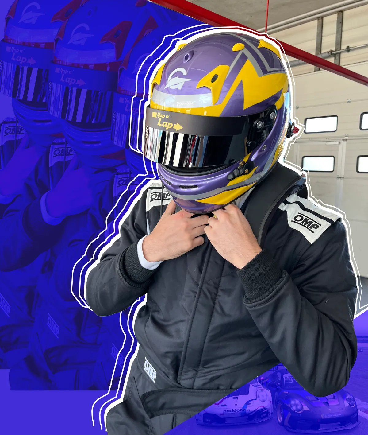 Achilles in a racing kart