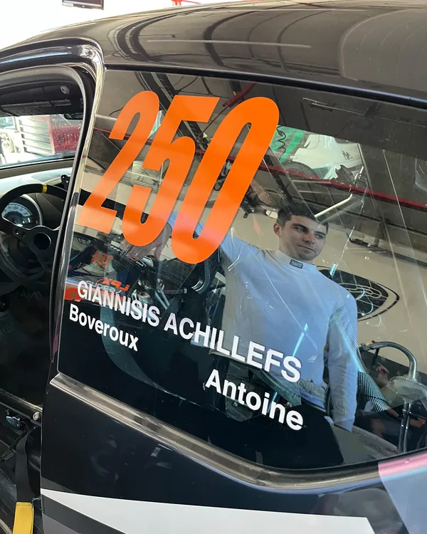 Reflection on race car